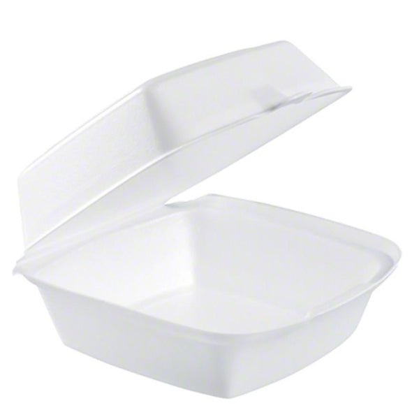 Styro 6in. Hinged Sandwich Container White 500ct