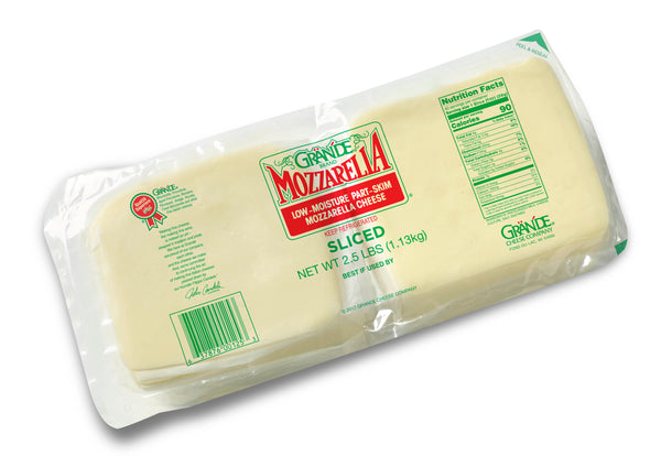 Grande Mozzarella Sliced Part Skim 6/2.5lb (Frozen)