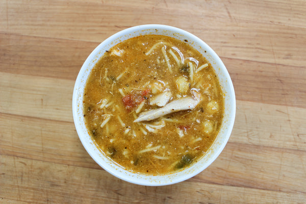 Soup, Chicken and Fideo Posole, Fresh 10lb Bag Blue Top