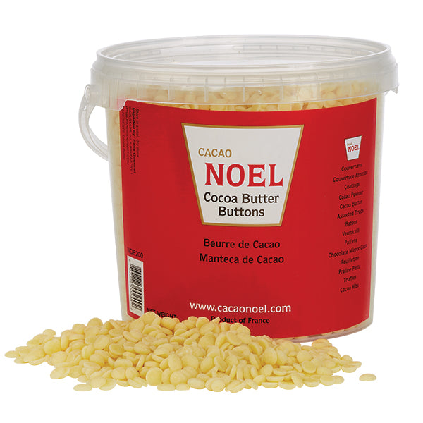 Cocoa Butter Buttons Ivory Cacao Noel 24212 6/3lbs Net Pails *** Special Order ***