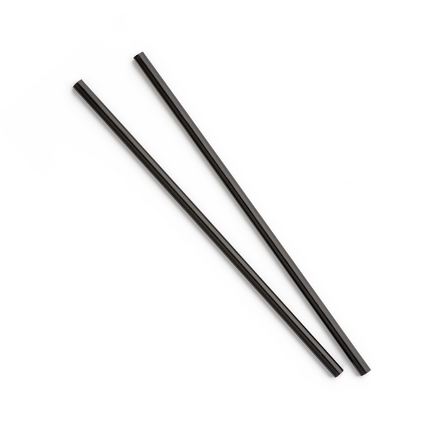 Straws 8" Black Fat 2400ct *** Special Order ***