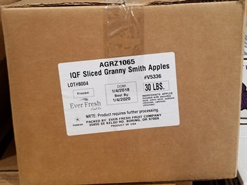IQF Apples Sliced Granny Smith 1/30lb