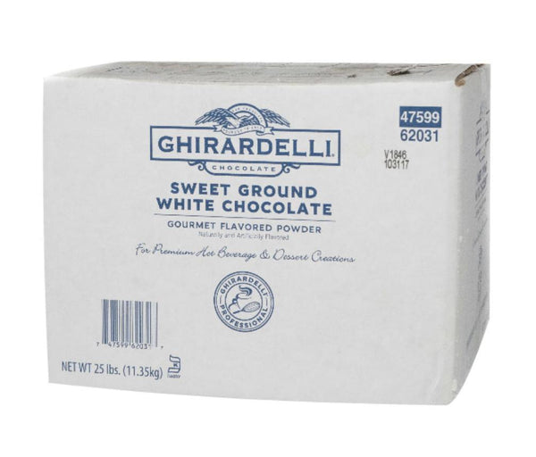 Ghirardelli Sweet Ground White Choc 25lb 62031