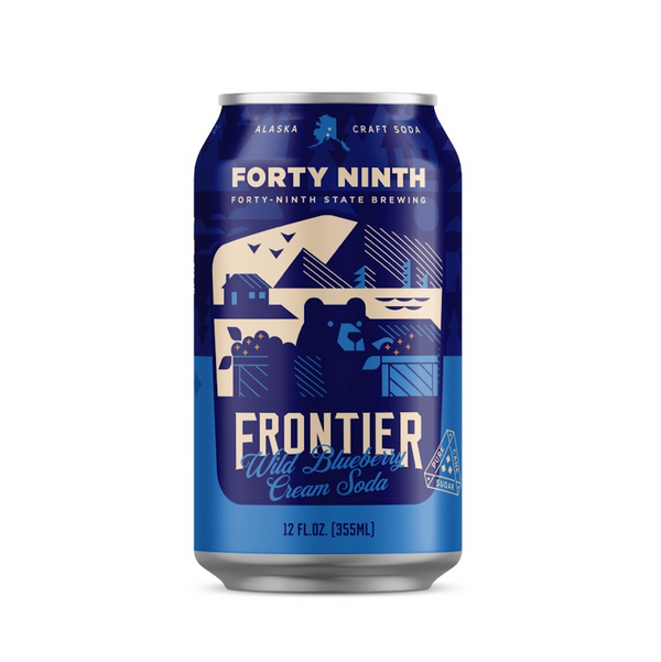 Soda Frontier Wild Blueberry Cream 6/4pk 12oz 49th State