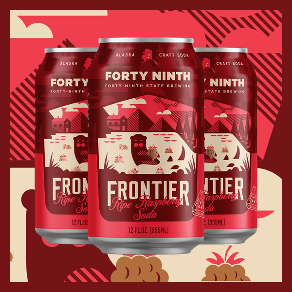 Soda Frontier Ripe Raspberry 6/4pk 12oz 49th State