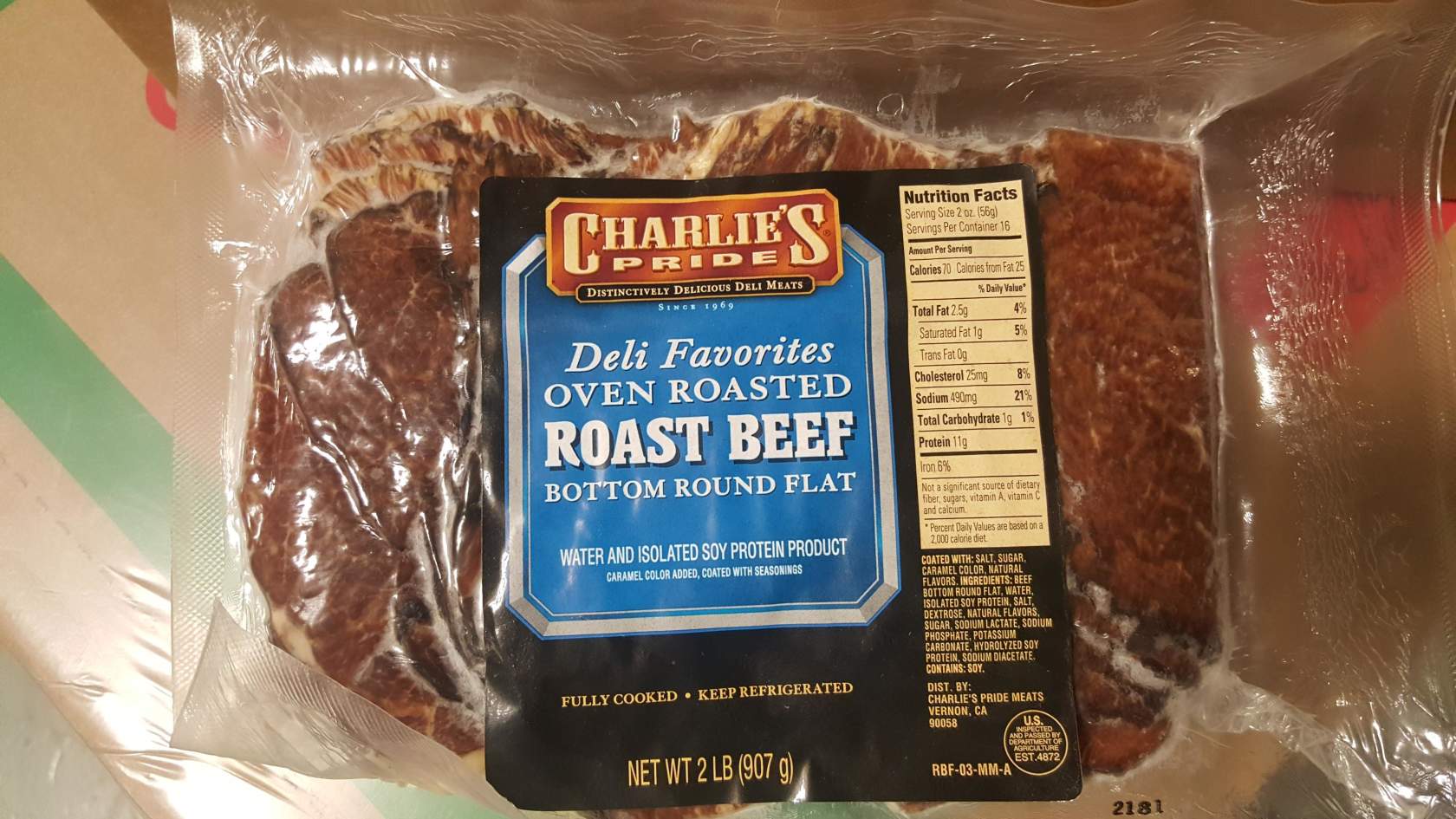 Roast Beef Sliced 6/2lb - Sold by EA