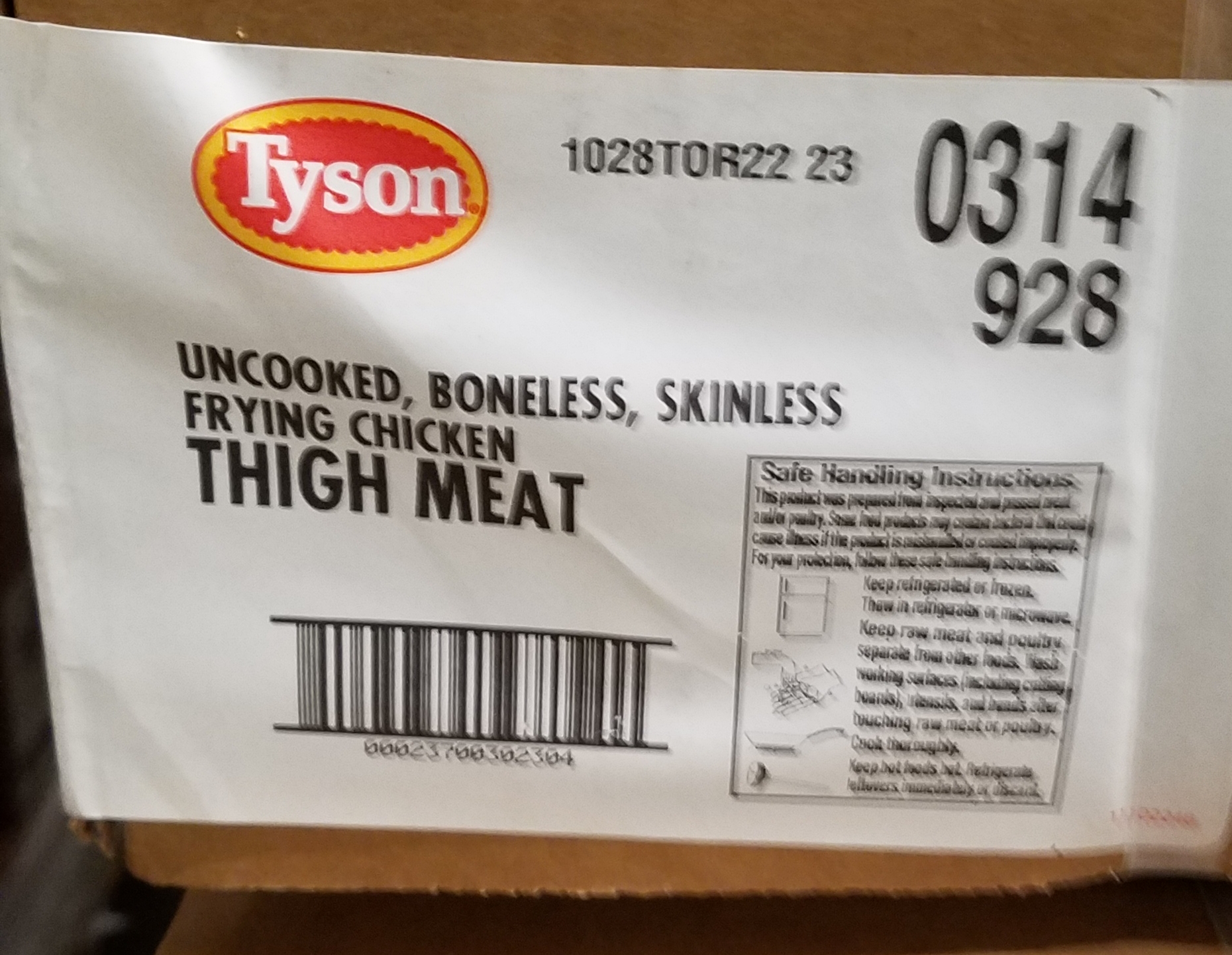 Chicken Thigh Meat Boneless Skinless 4/10lb - Sold by PACK