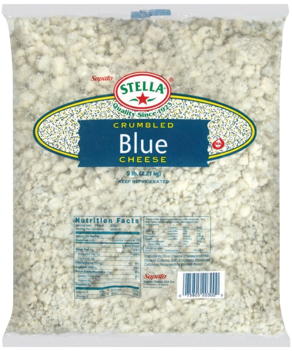 Cheese Crumbled Blue Cheese 4/5lb - Sold by EA