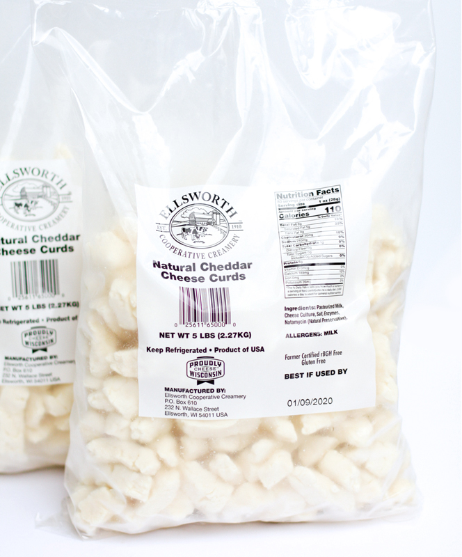 Cheese Curds White Cheddar All Natural 2/5lb - Sold by EA
