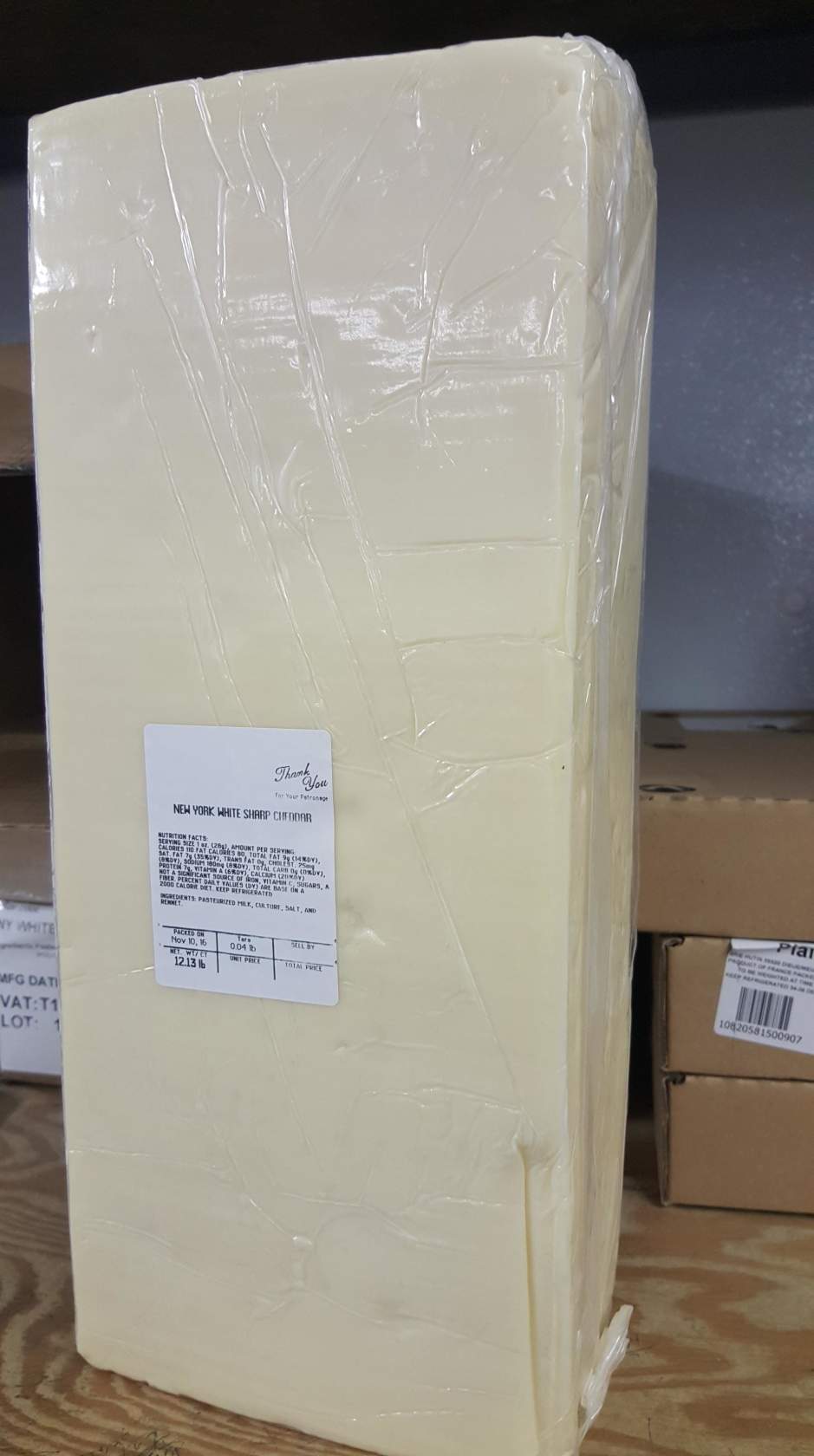 Cheese Loaf White NY Sharp Cheddar 4/10lb - Sold by EA