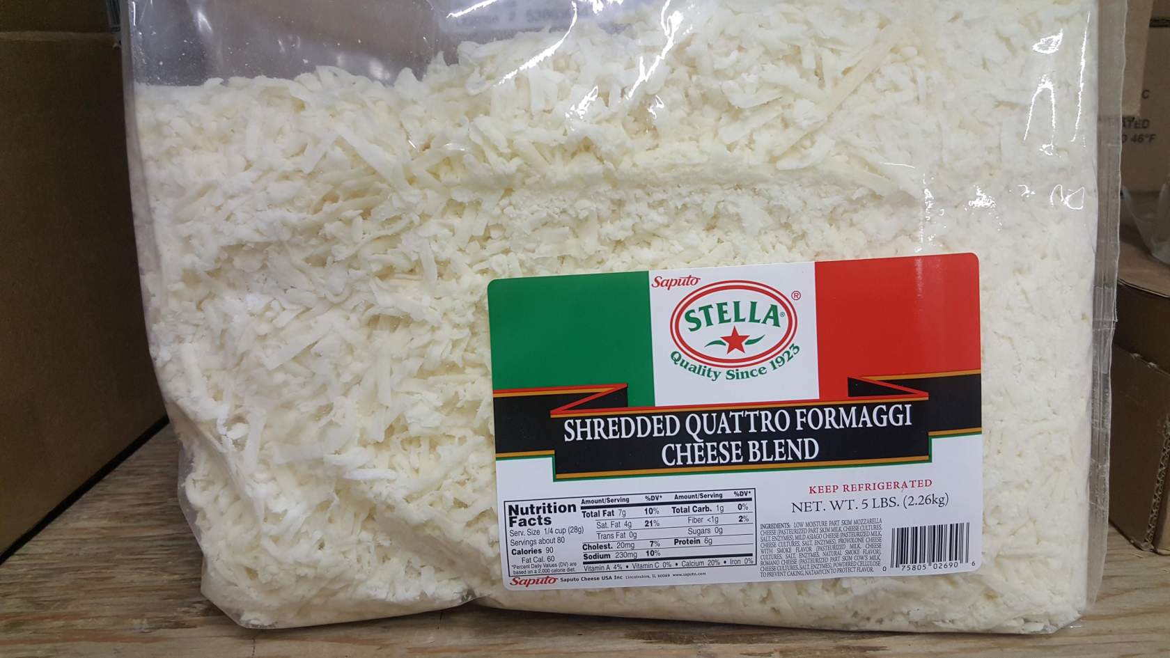 Cheese Shredded Quattro Formaggi 4/5lb - Sold by EA