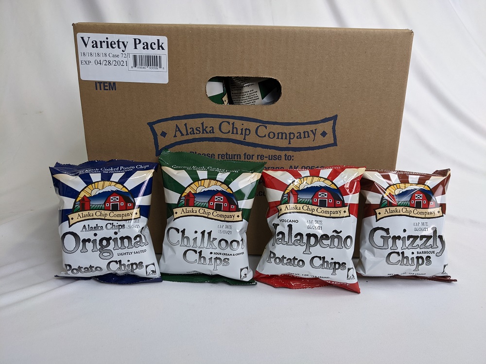 Chips Variety Pack 72/1oz (AK, Grizzly, Volcano, Chilkoot) - Sold by PACK