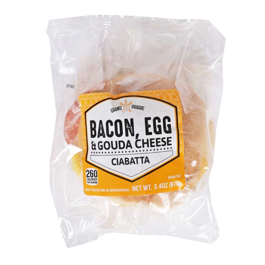 Sandwich Bacon Egg and Gouda on Cibatta 24/3.7oz (263436) - Sold by PACK