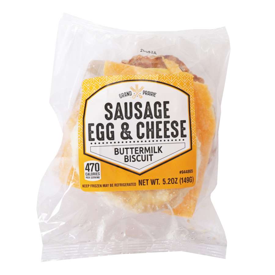 Sandwich Sausage Egg & Cheese on a Biscuit 24/4.5oz (263445) - Sold by PACK
