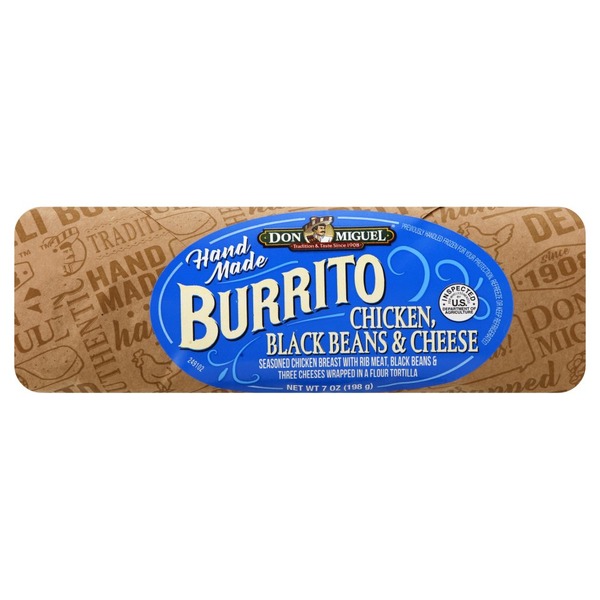 Burrito Chicken, Black Bean, & Cheese 12/7oz - Sold by PACK