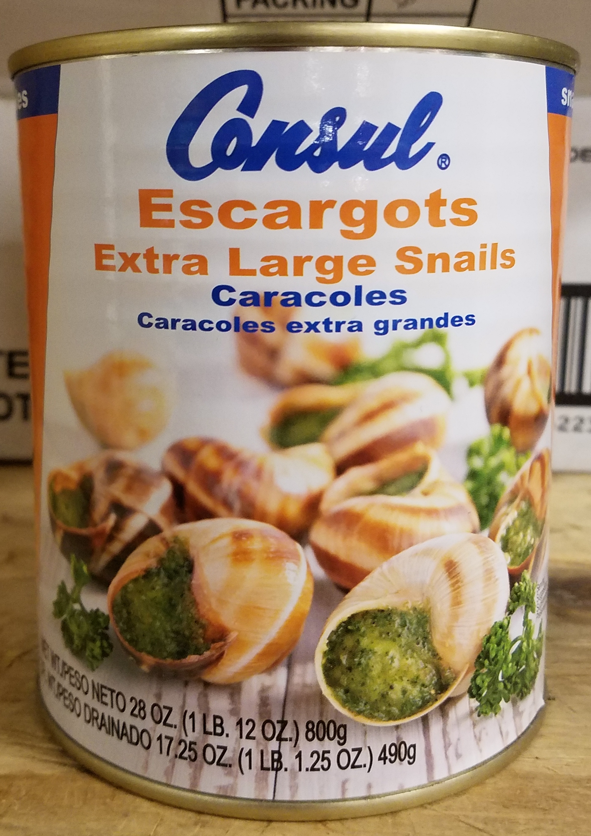 Snails Consul Extra Large 6 Doz/Tin 12/28oz - Sold by PACK - Click Image to Close