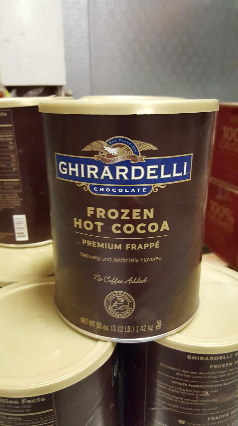 Ghirardelli Frozen Hot Cocoa FRP 6/3.12lb - Sold by EA