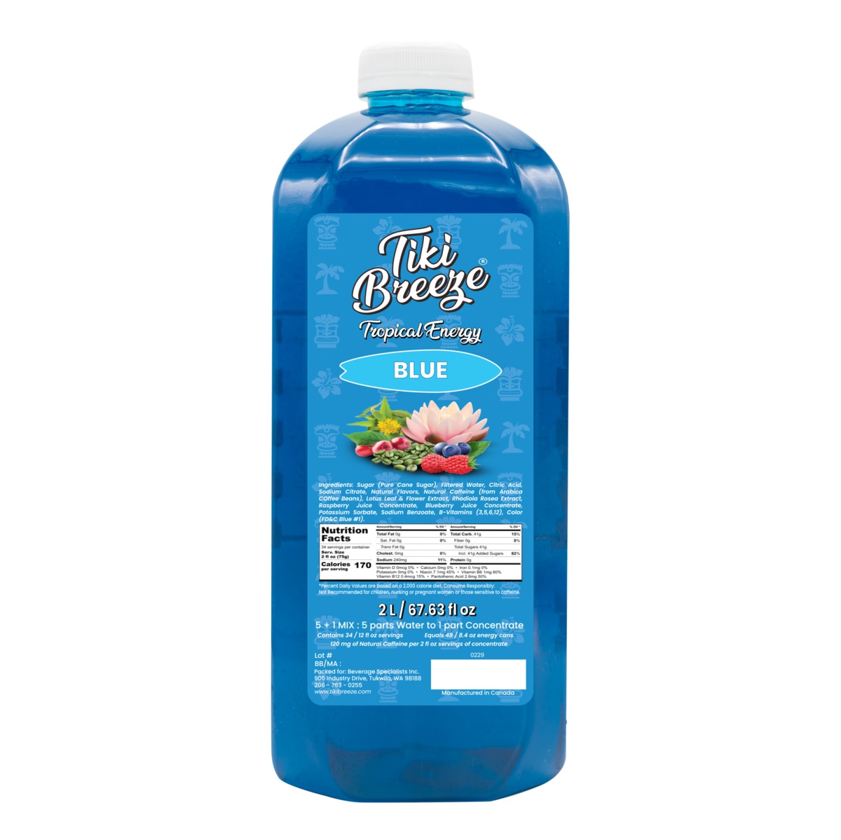 Tiki Breeze Blue 6/2 liter Jug - Sold by EA