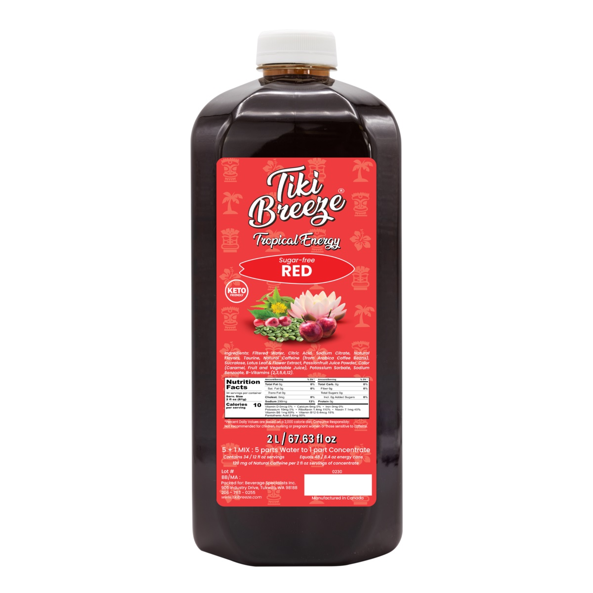 Tiki Breeze Red SF 6/2 liter Jug - Sold by EA