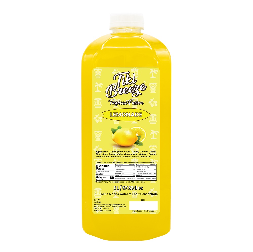 Tiki Breeze Lemonade Fusion 6/2 liter Jug - Sold by EA