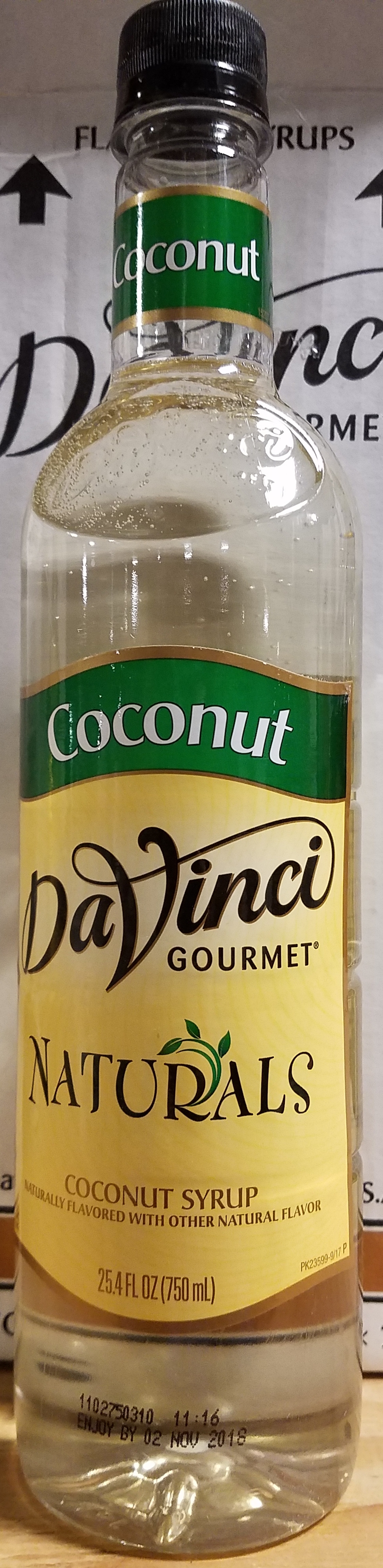DaVinci Natural Coconut 4/750ml - Sold by EA