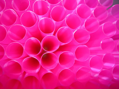 Straws 8in. Pink Neon Fat 2400ct - Sold by PACK