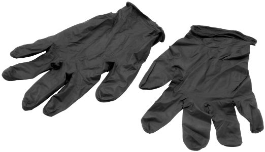 Gloves Black Nitrile Powder Free Medium 5-6mil 10/100ct GPNB - Sold by EA