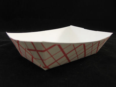 Food Tray 3lb Paper Red/White 500ct - Sold by PACK
