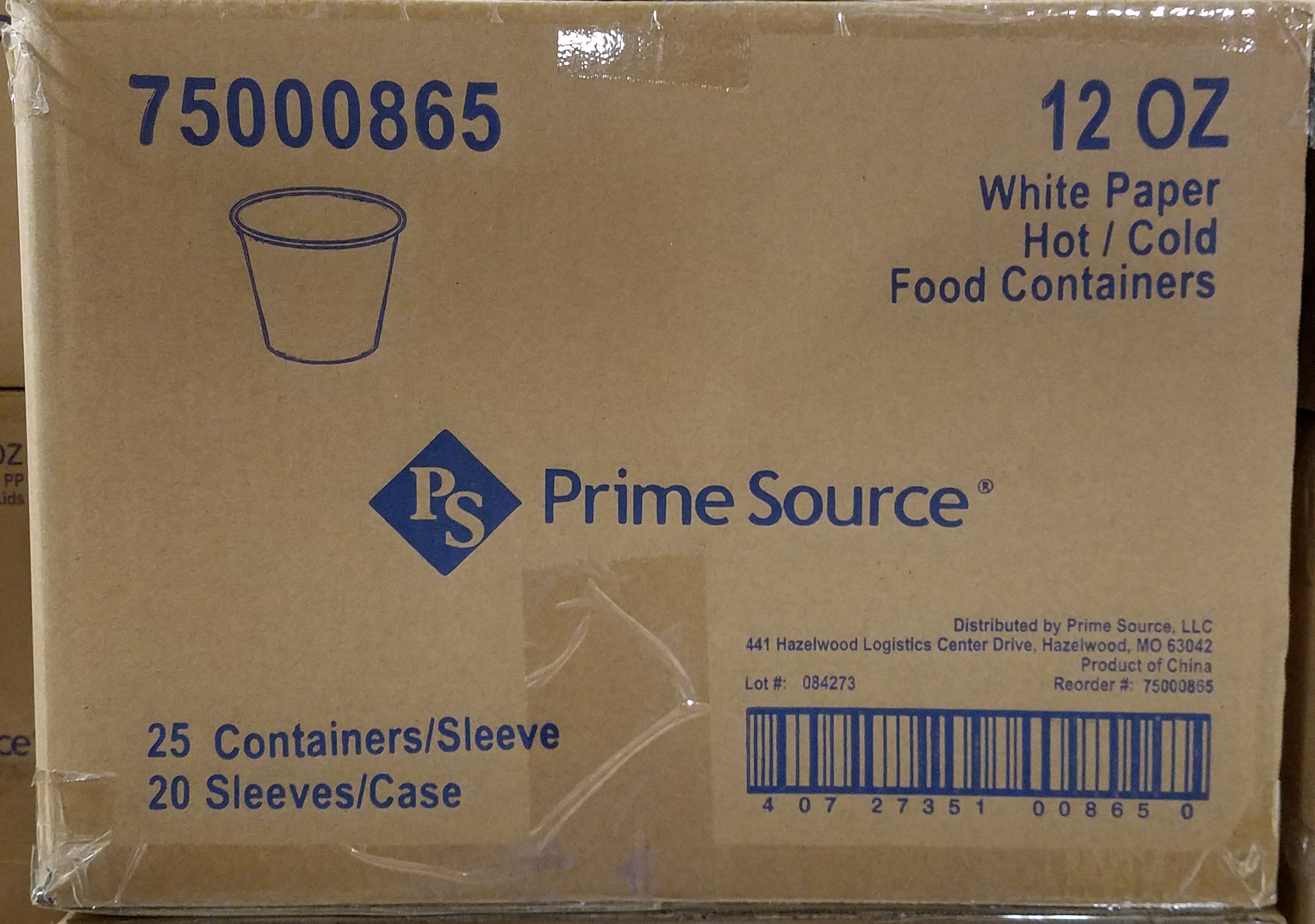 Food Container, Paper 12oz White 500ct - Sold by PACK