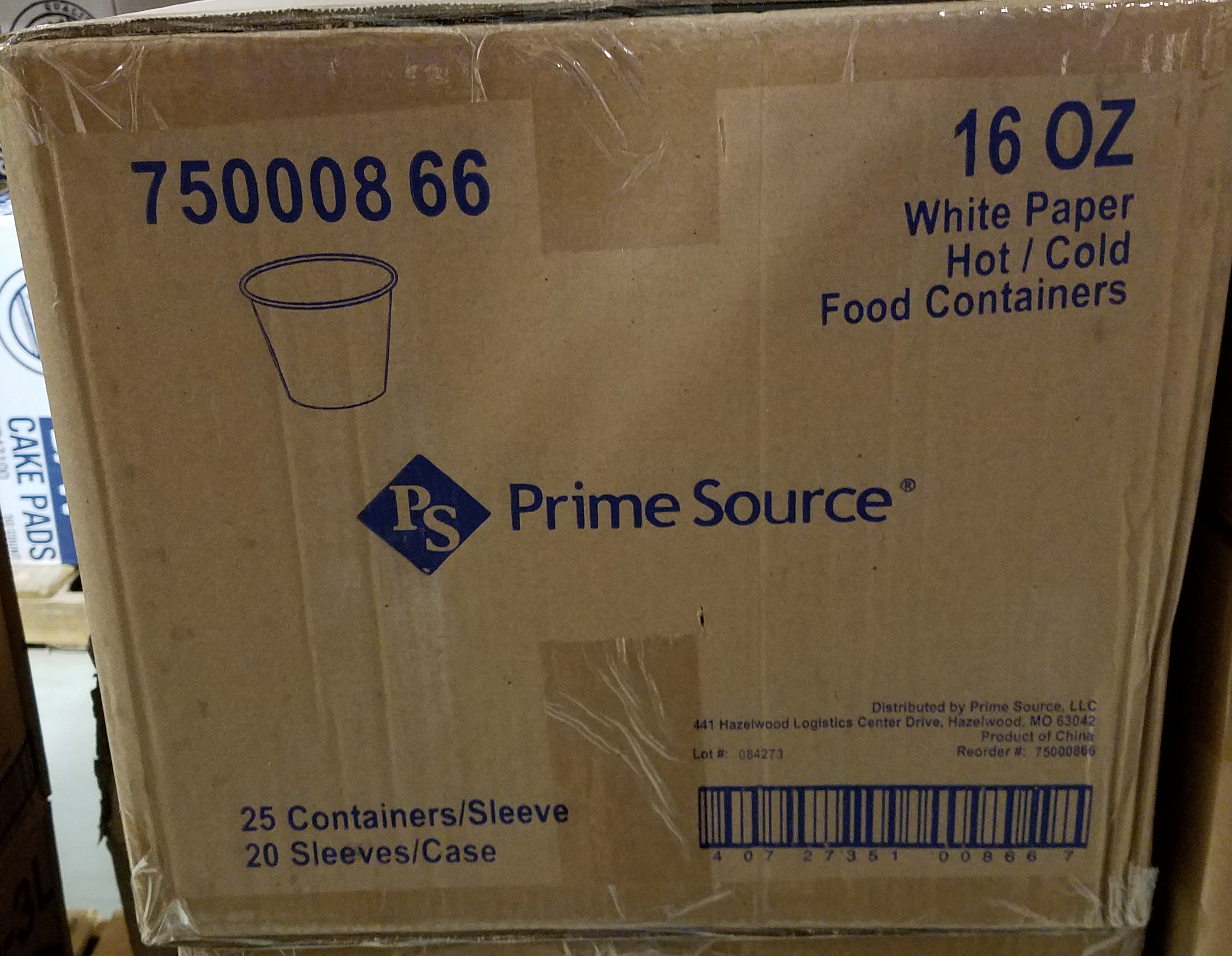 Food Container, Paper 16oz White 500ct - Sold by PACK