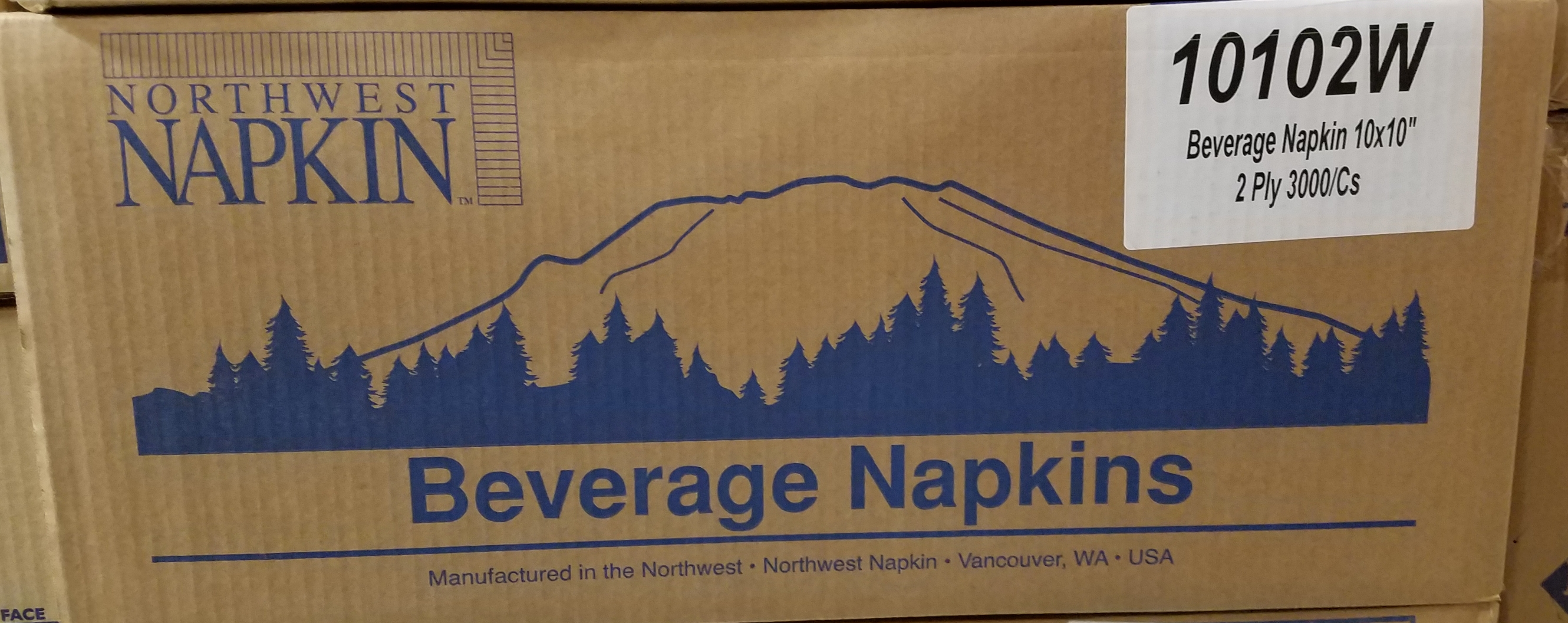 Napkin Beverage 10X10 White 2-Ply 3000cs - Sold by PACK