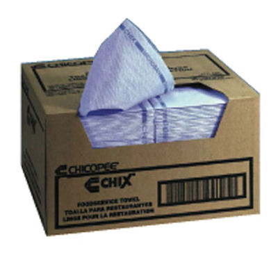 Wiper - White/Blue Stripe W/Microban 13x21 150ct - Sold by PACK