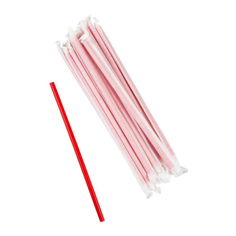 9" Straw Giant Red Bagged Paper Wrapped 24/300