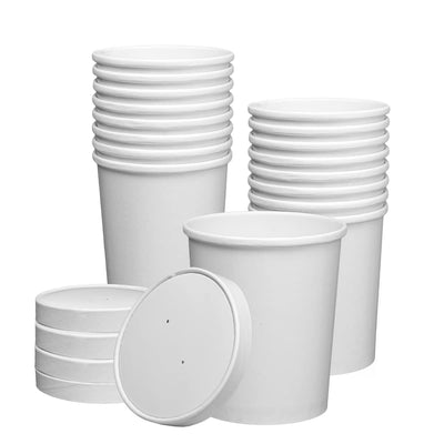 Food Container, Paper 32oz White 500ct 75000867