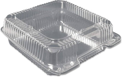 Clear 1 Cmpt Hinged Plastic Container 9x9x2 3/4 Large 200ct