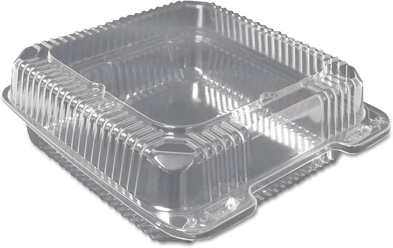 Clear 1 Cmpt Hinged Plastic Container 9x9x2 3/4 Large 200ct