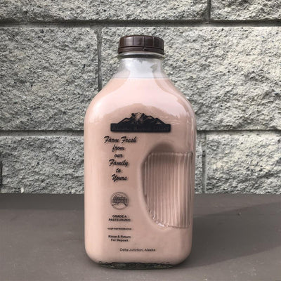 Milk Chocolate 1/2 gal Glass Alaska Range Dairy