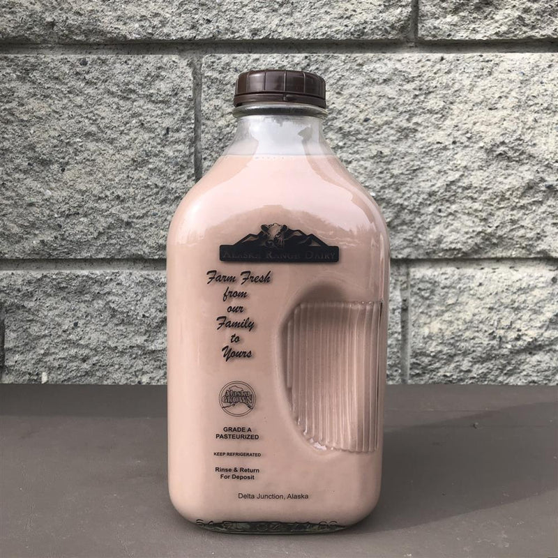 Milk Chocolate 1/2 gal Glass Alaska Range Dairy