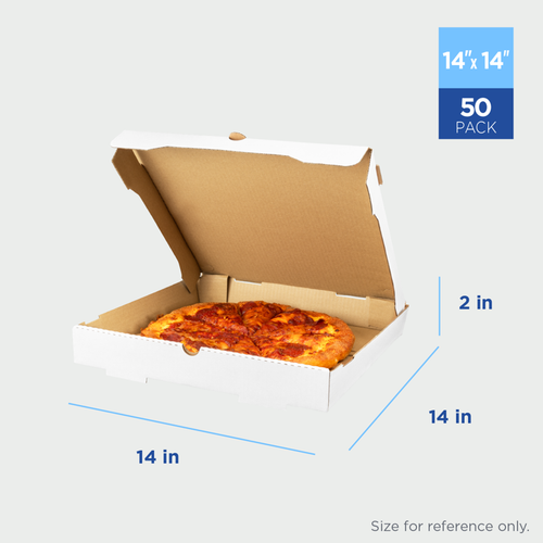 Boxes Pizza 14in. Hot Fresh Corrugated White 50ct