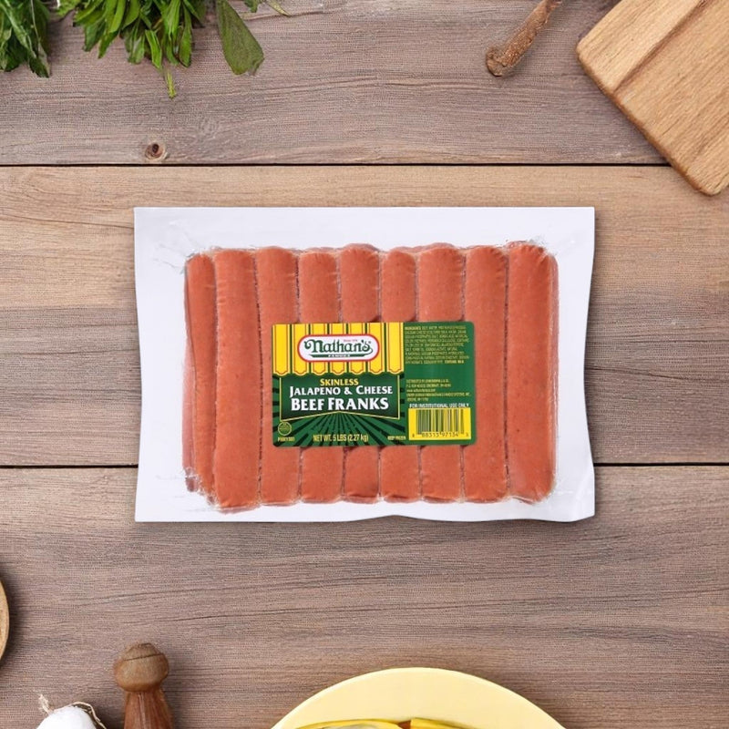 Hot Dog Nathans Jalapeno Cheese Frank 100ct