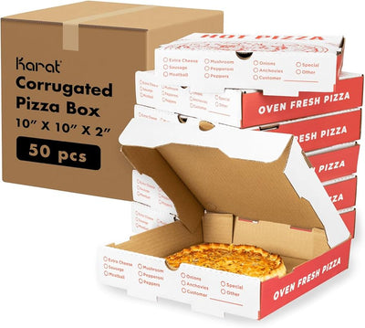Boxes Pizza 10in. Hot Fresh Corrugated Kraft 50ct