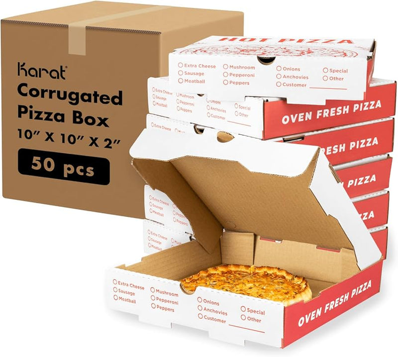 Boxes Pizza 10in. Hot Fresh Corrugated Kraft 50ct