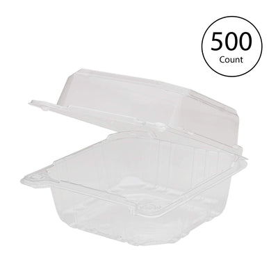 Clear 6in. Hinged Sandwich Container 5-3/4x6x3 500ct