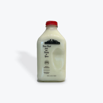 Milk Whole Cream Top Non-Homogenized 1 Quart Alaska Range Dairy