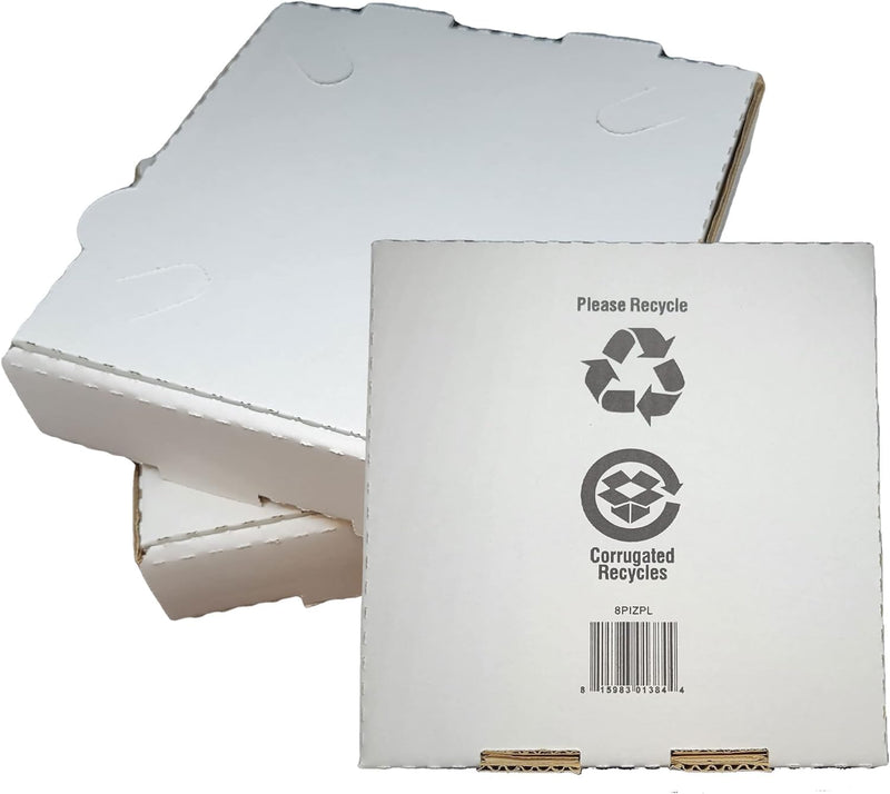 Boxes Pizza 8in Corrugated White 50ct