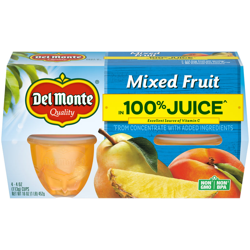 Del Monte Mixed Fruit in 100% Juice 6/16oz