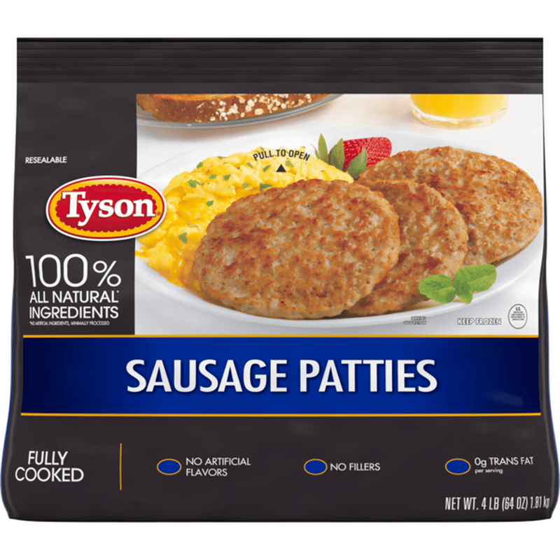 Sausage Tyson Precooked Patties 4lb