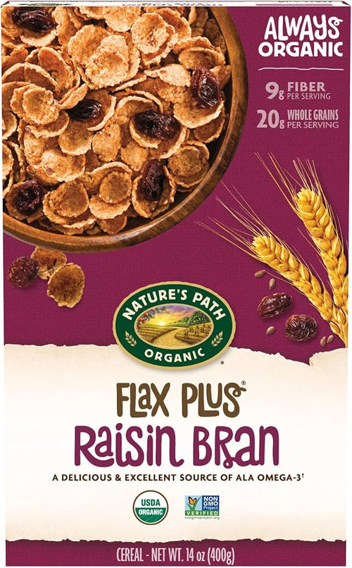 Cereal Organic Flax Plus Raisin Bran 12/14oz