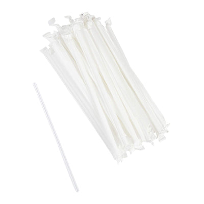 Straws Wrapped Jumbo Clear 7.75in. 24/500
