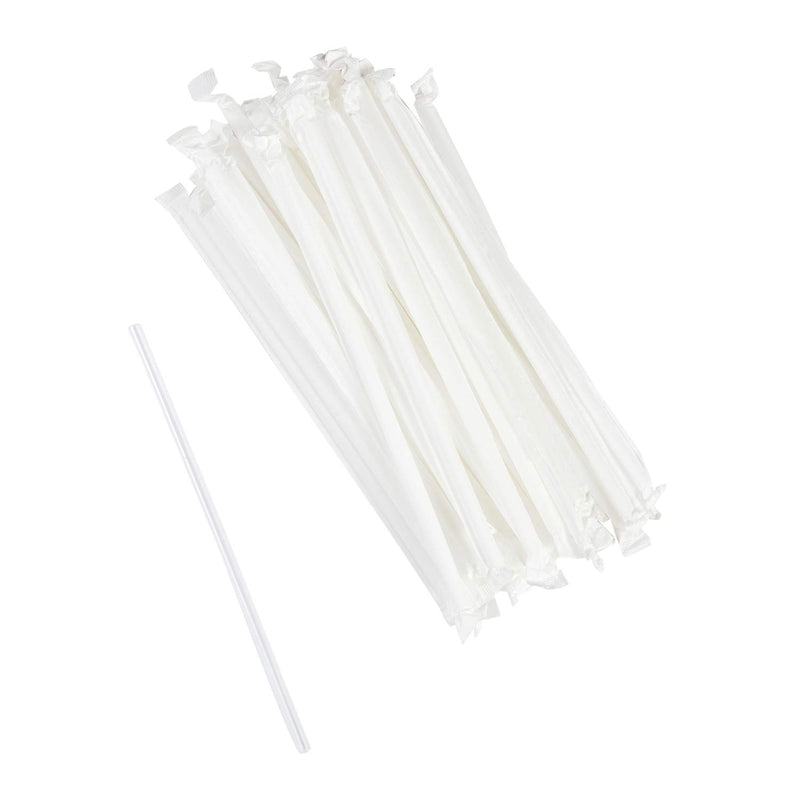 Straws Wrapped Jumbo Clear 7.75in. 24/500